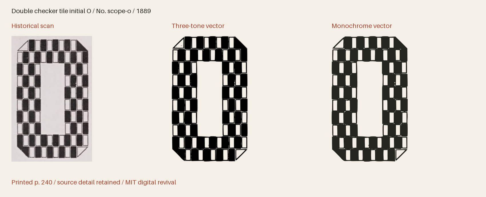 Historical scan beside the three-tone and monochrome vector revivals