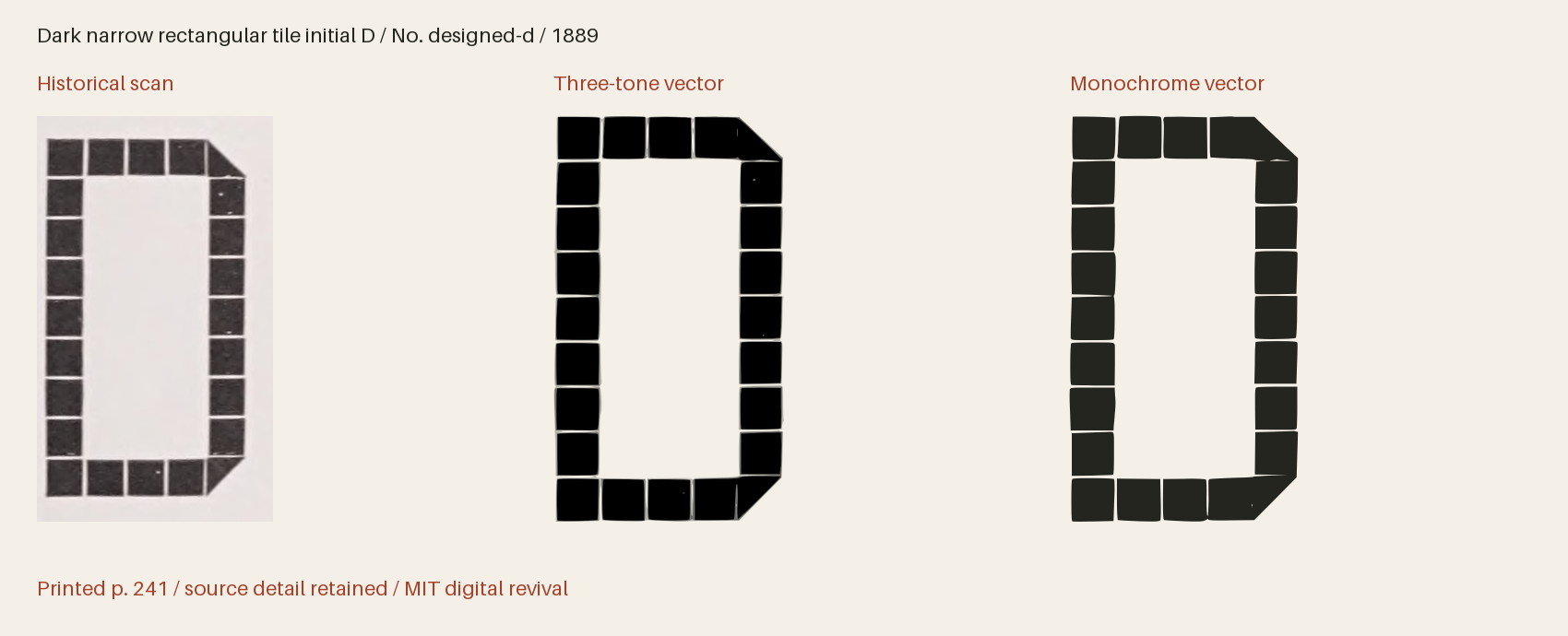 Historical scan beside the three-tone and monochrome vector revivals