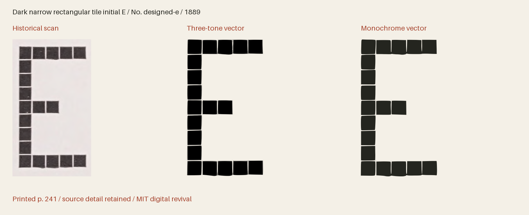 Historical scan beside the three-tone and monochrome vector revivals