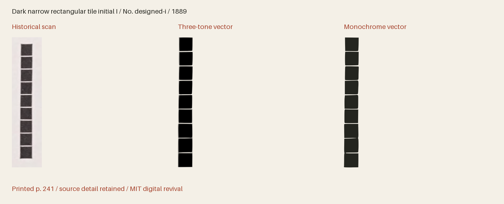 Historical scan beside the three-tone and monochrome vector revivals