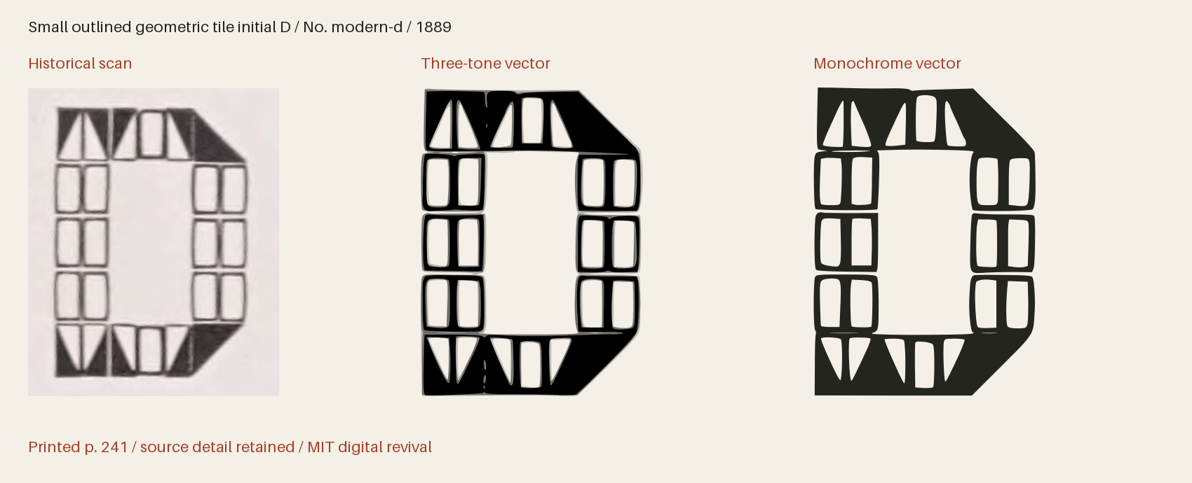 Historical scan beside the three-tone and monochrome vector revivals