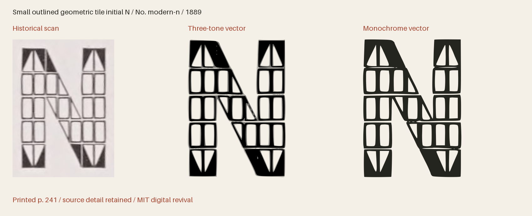 Historical scan beside the three-tone and monochrome vector revivals