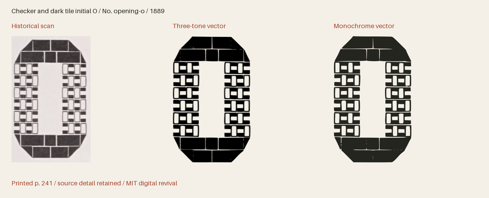 Historical scan beside the three-tone and monochrome vector revivals