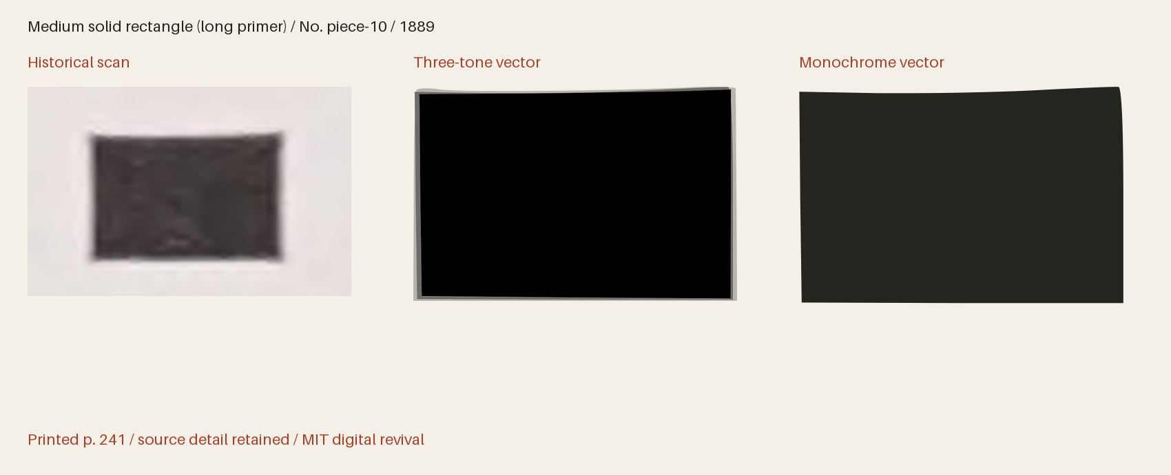 Historical scan beside the three-tone and monochrome vector revivals