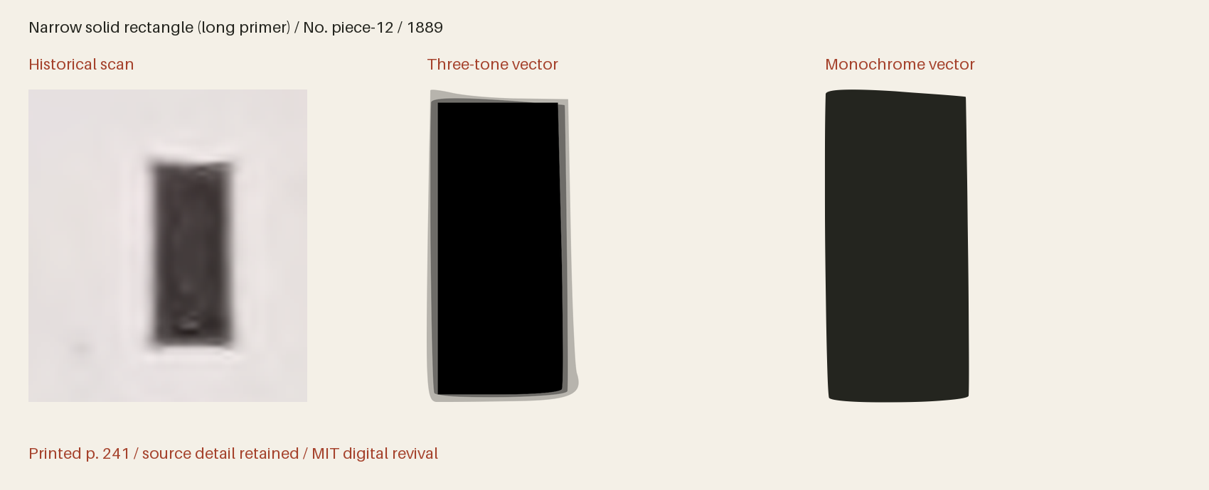 Historical scan beside the three-tone and monochrome vector revivals