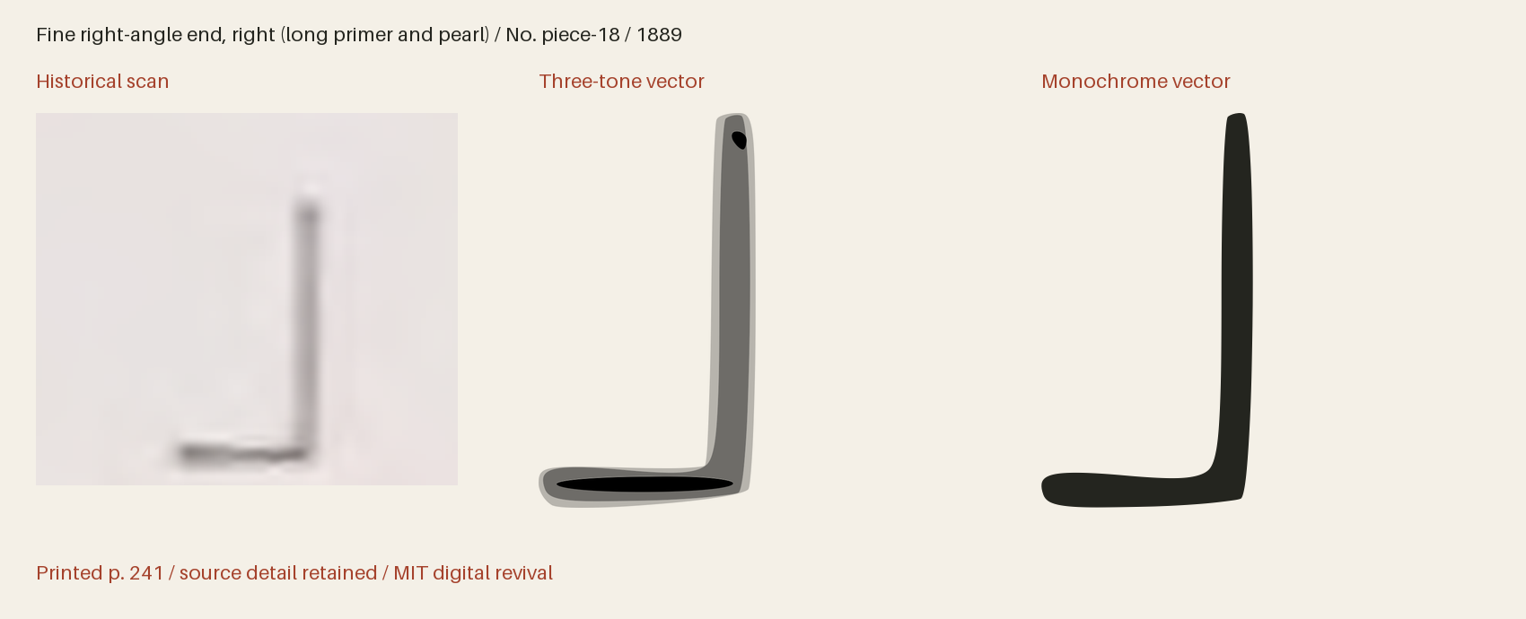 Historical scan beside the three-tone and monochrome vector revivals