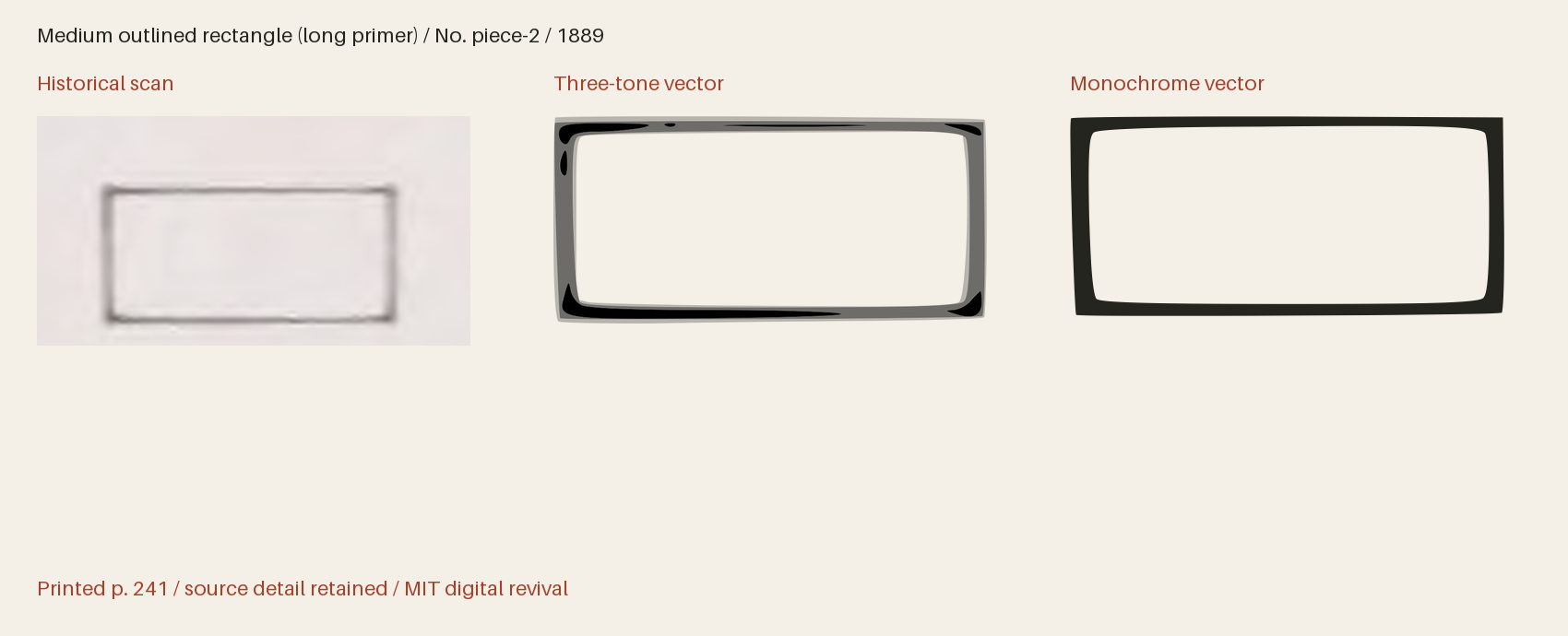 Historical scan beside the three-tone and monochrome vector revivals