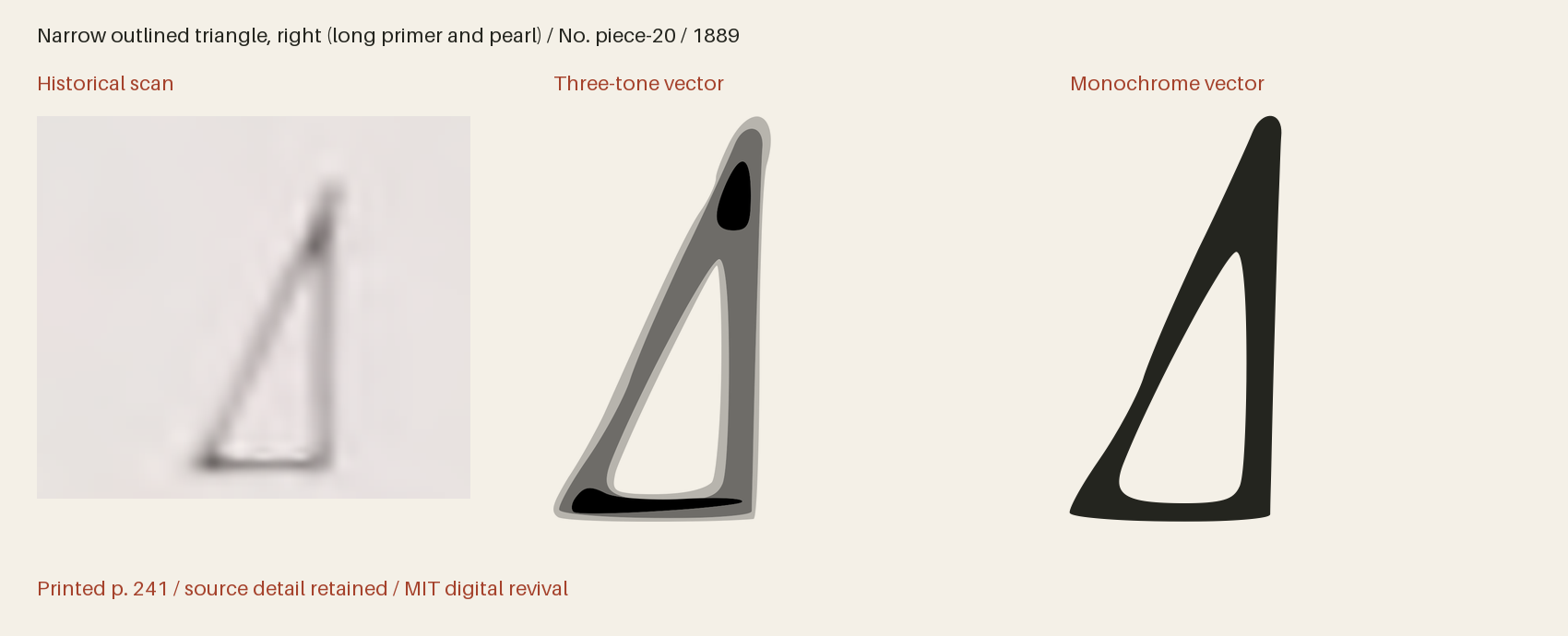 Historical scan beside the three-tone and monochrome vector revivals