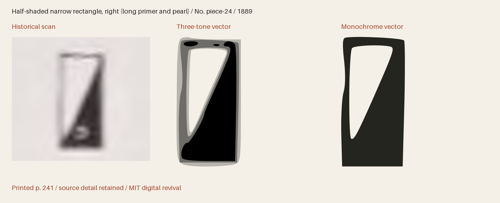 Historical scan beside the three-tone and monochrome vector revivals
