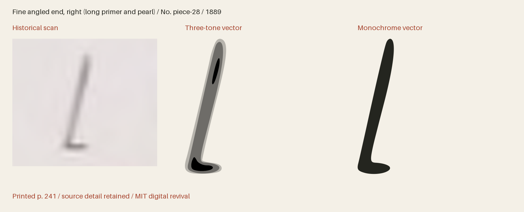 Historical scan beside the three-tone and monochrome vector revivals