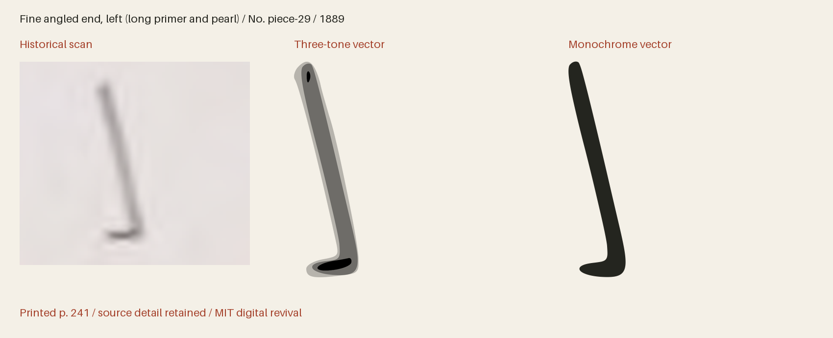 Historical scan beside the three-tone and monochrome vector revivals