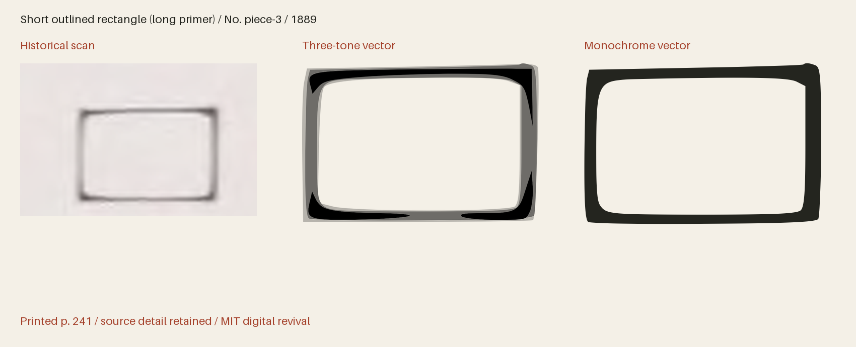 Historical scan beside the three-tone and monochrome vector revivals