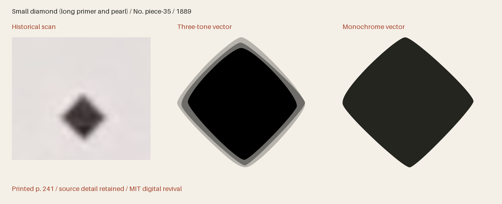 Historical scan beside the three-tone and monochrome vector revivals