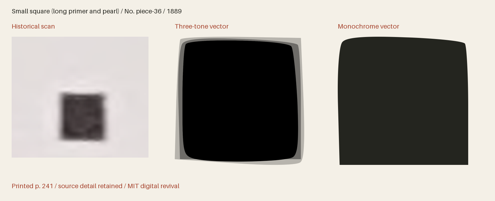 Historical scan beside the three-tone and monochrome vector revivals