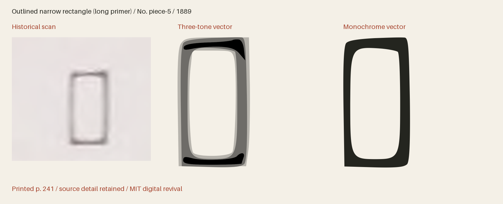 Historical scan beside the three-tone and monochrome vector revivals