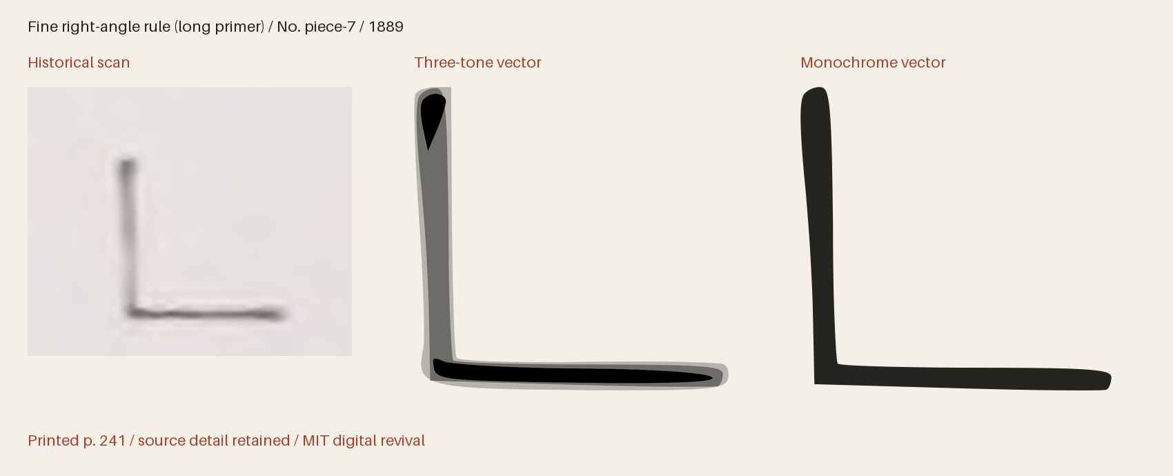 Historical scan beside the three-tone and monochrome vector revivals
