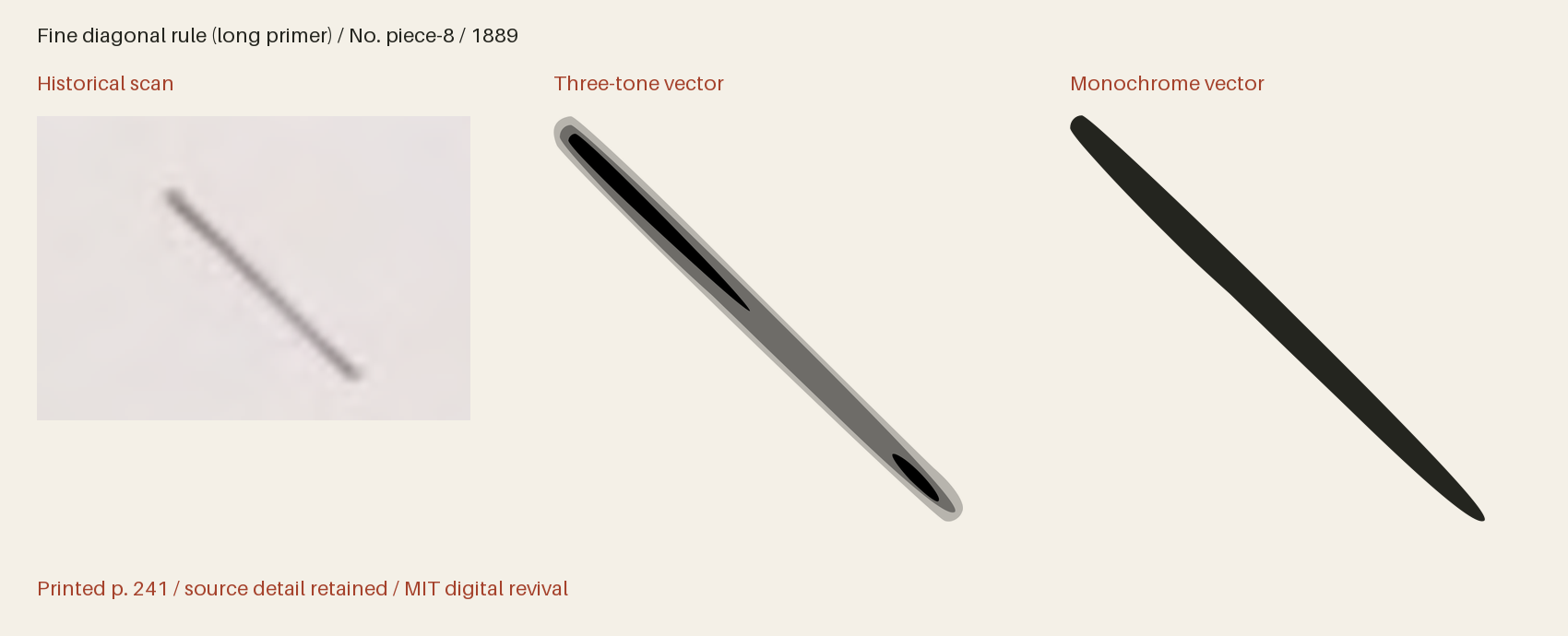 Historical scan beside the three-tone and monochrome vector revivals