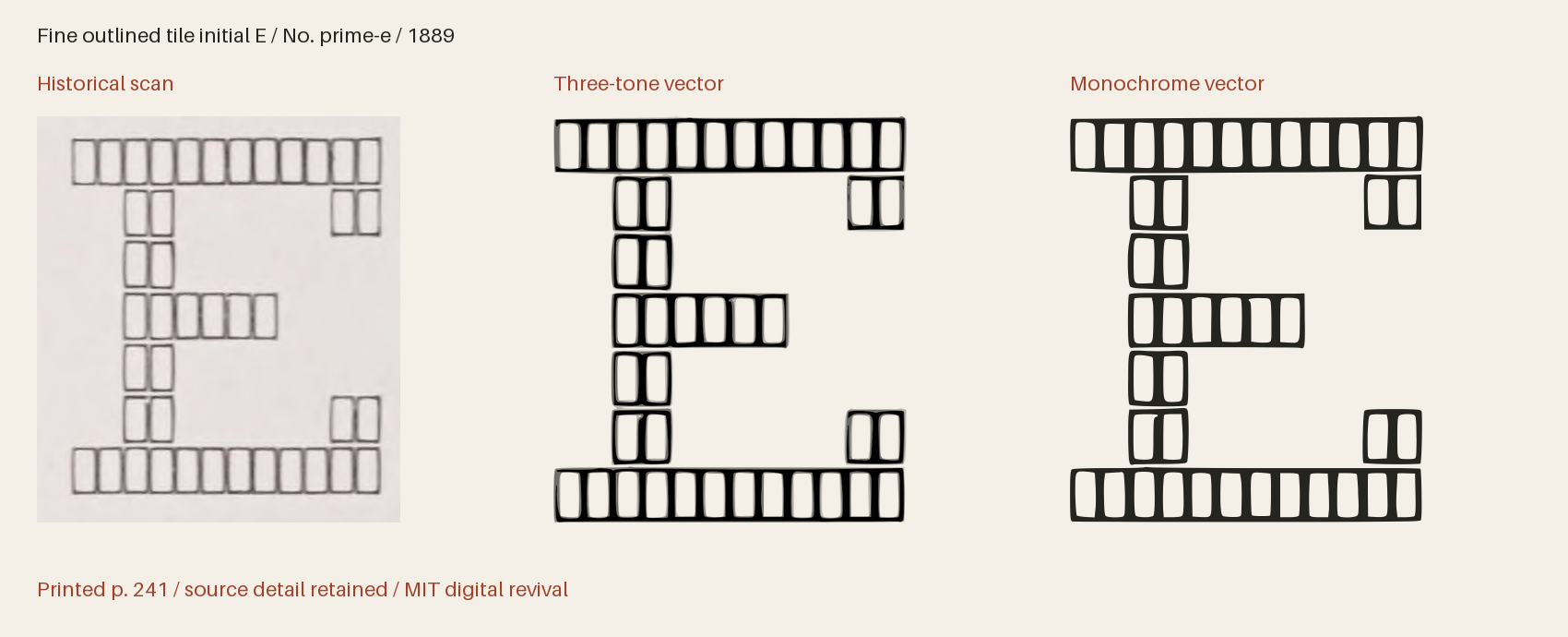 Historical scan beside the three-tone and monochrome vector revivals