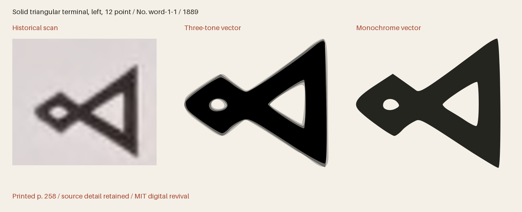 Historical scan beside the three-tone and monochrome vector revivals