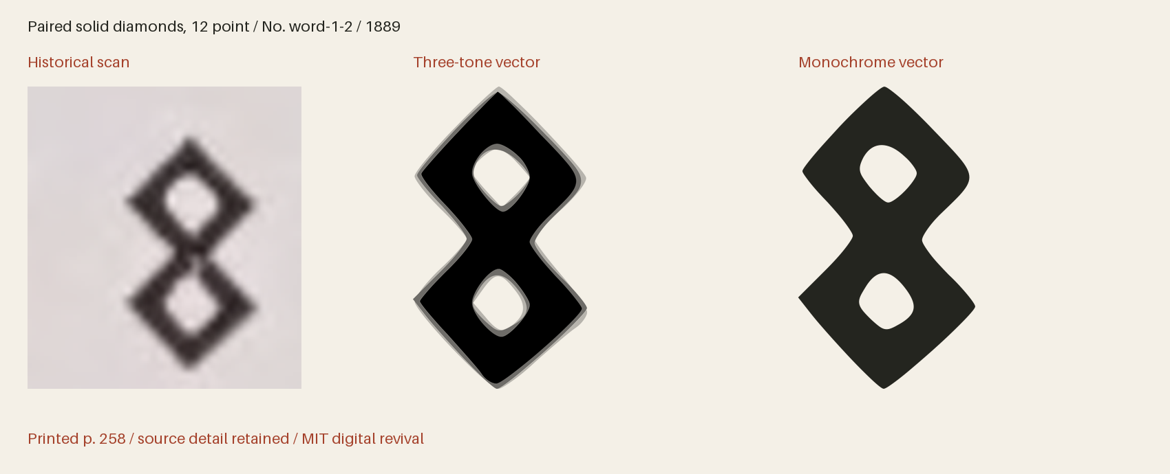 Historical scan beside the three-tone and monochrome vector revivals