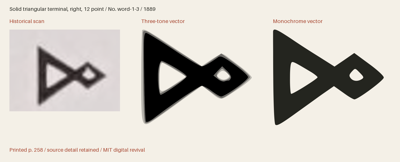 Historical scan beside the three-tone and monochrome vector revivals