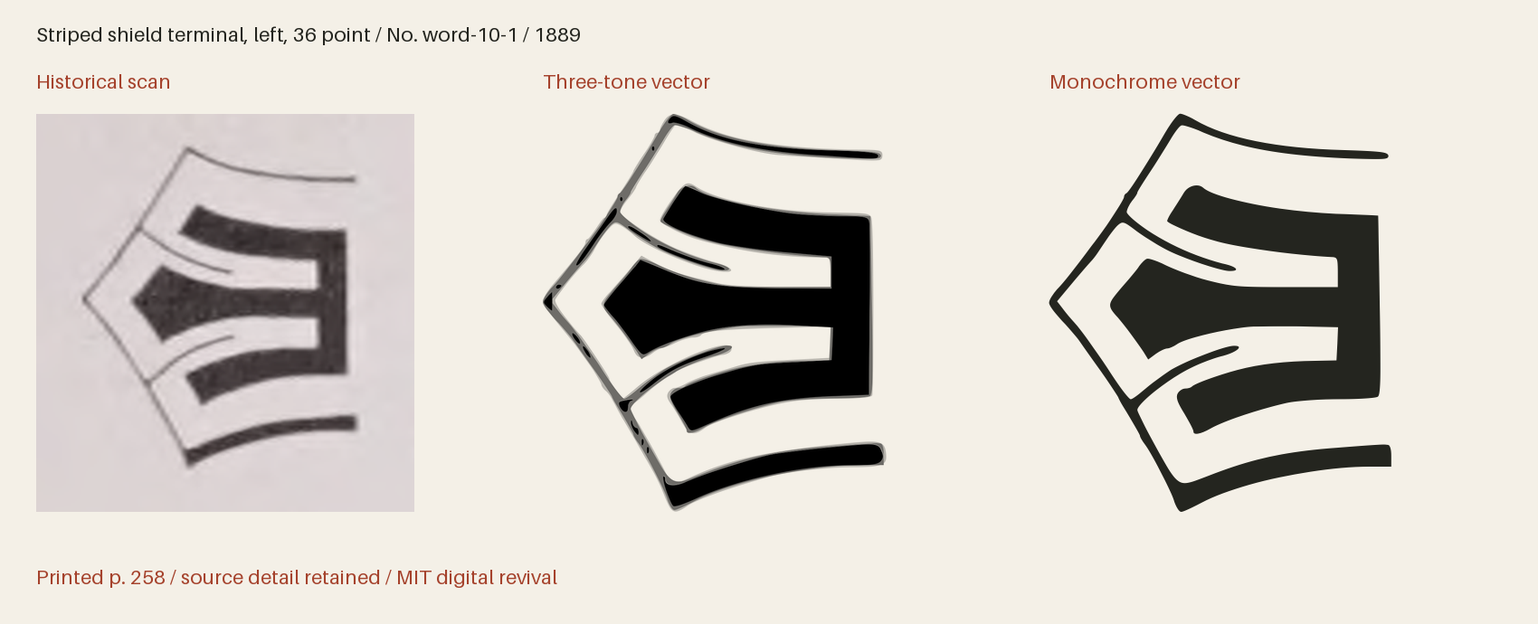 Historical scan beside the three-tone and monochrome vector revivals