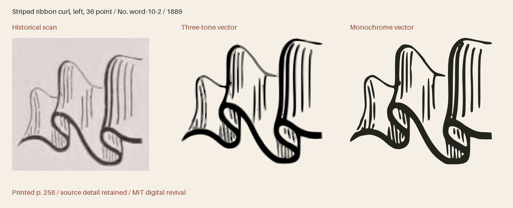 Historical scan beside the three-tone and monochrome vector revivals