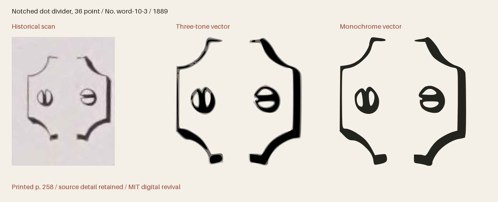 Historical scan beside the three-tone and monochrome vector revivals
