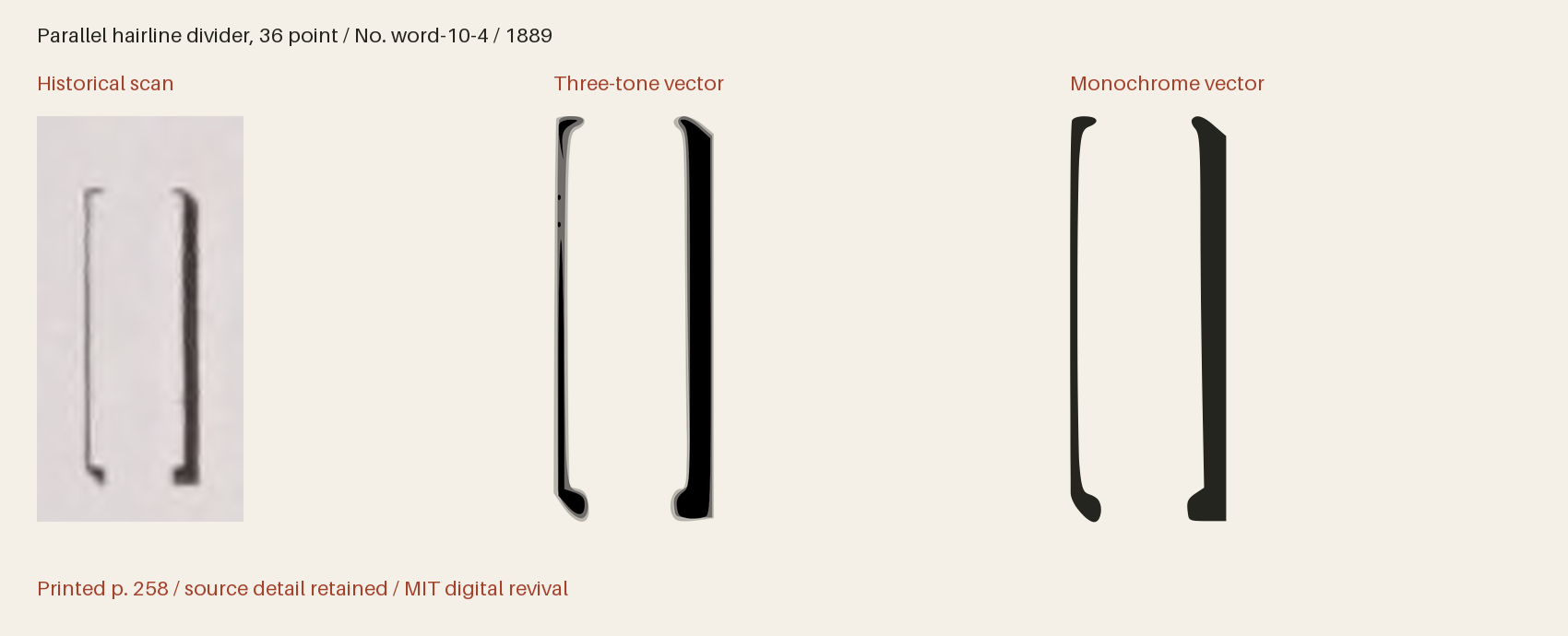 Historical scan beside the three-tone and monochrome vector revivals