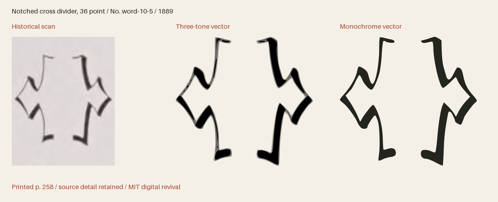 Historical scan beside the three-tone and monochrome vector revivals