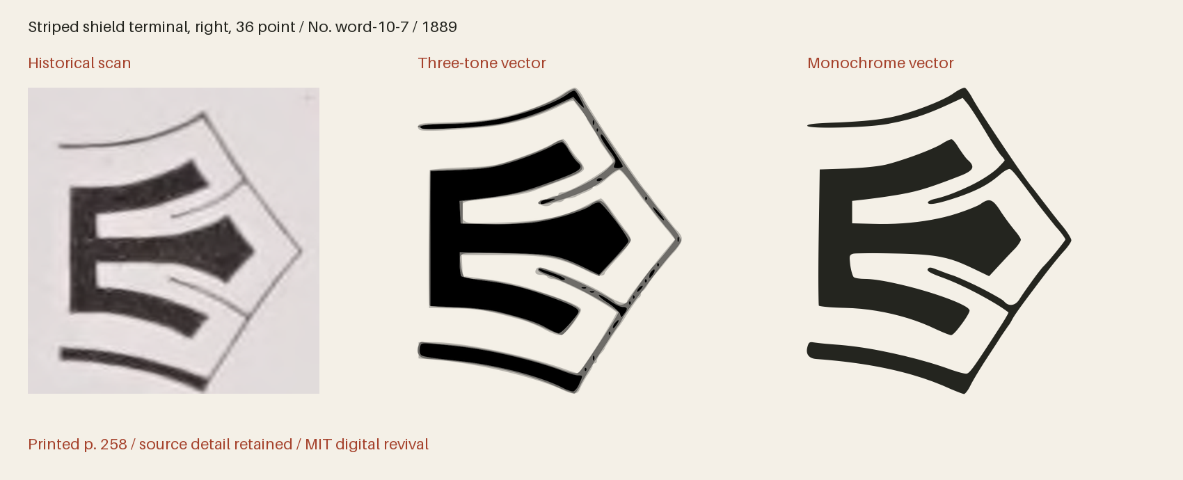 Historical scan beside the three-tone and monochrome vector revivals