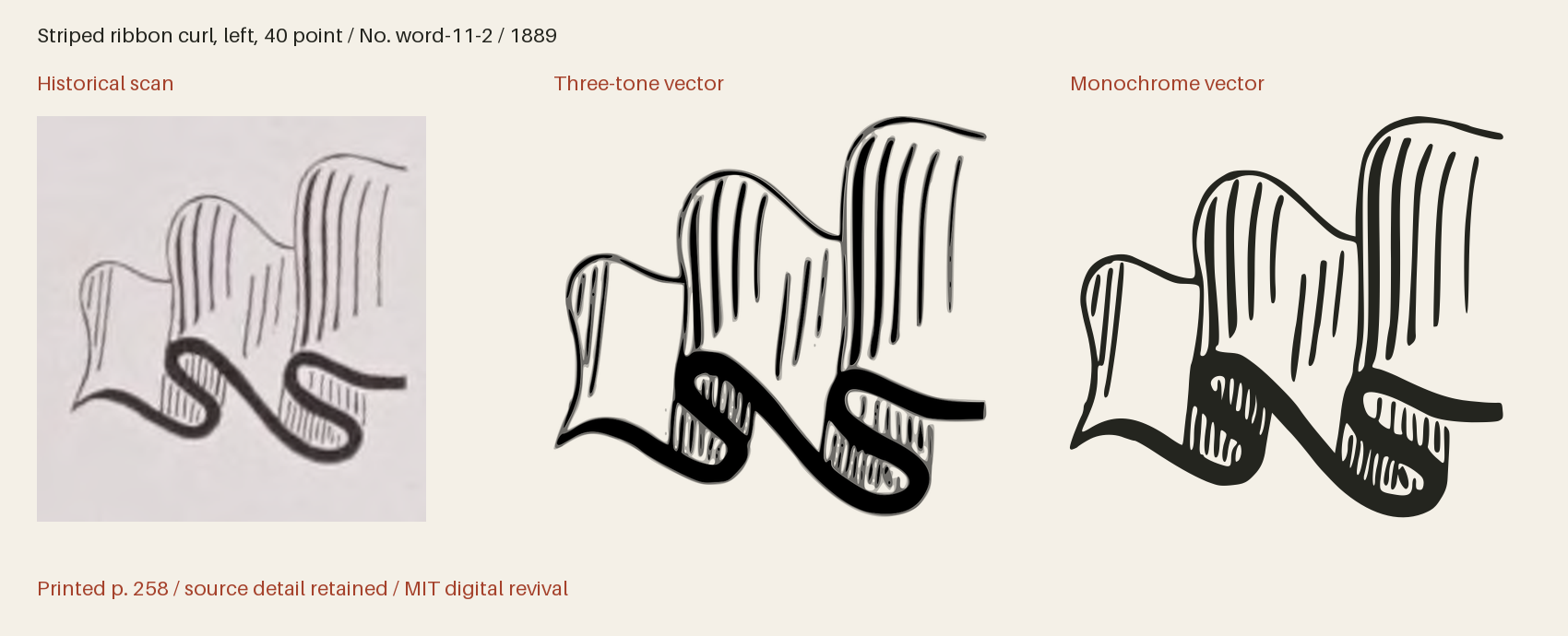 Historical scan beside the three-tone and monochrome vector revivals