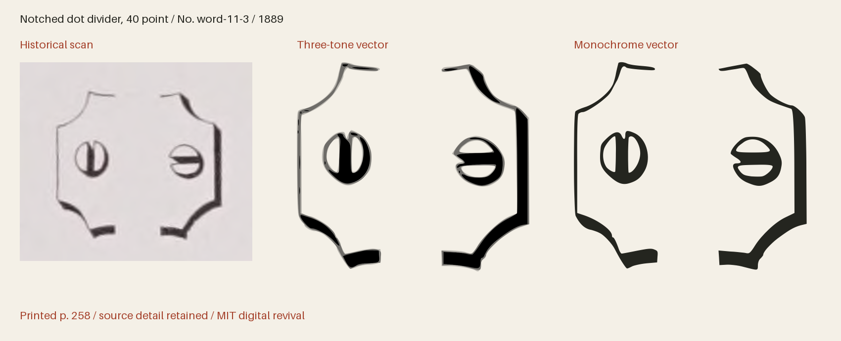 Historical scan beside the three-tone and monochrome vector revivals