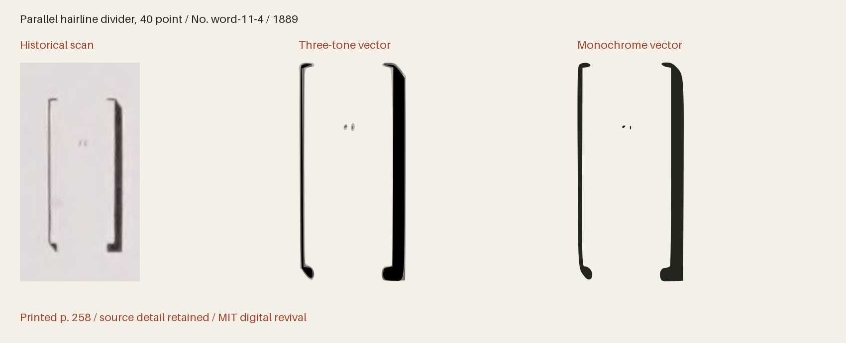 Historical scan beside the three-tone and monochrome vector revivals