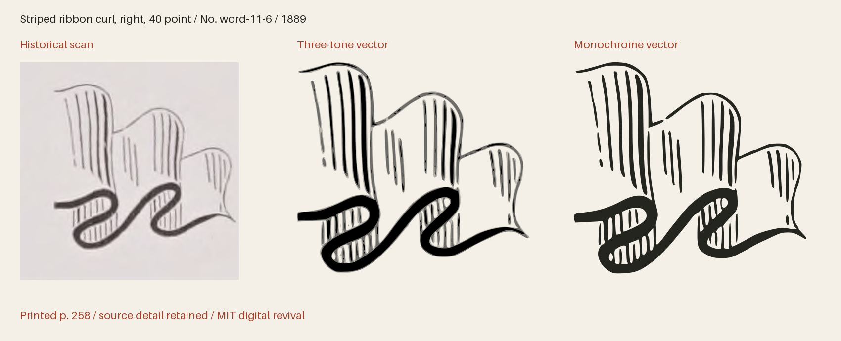 Historical scan beside the three-tone and monochrome vector revivals