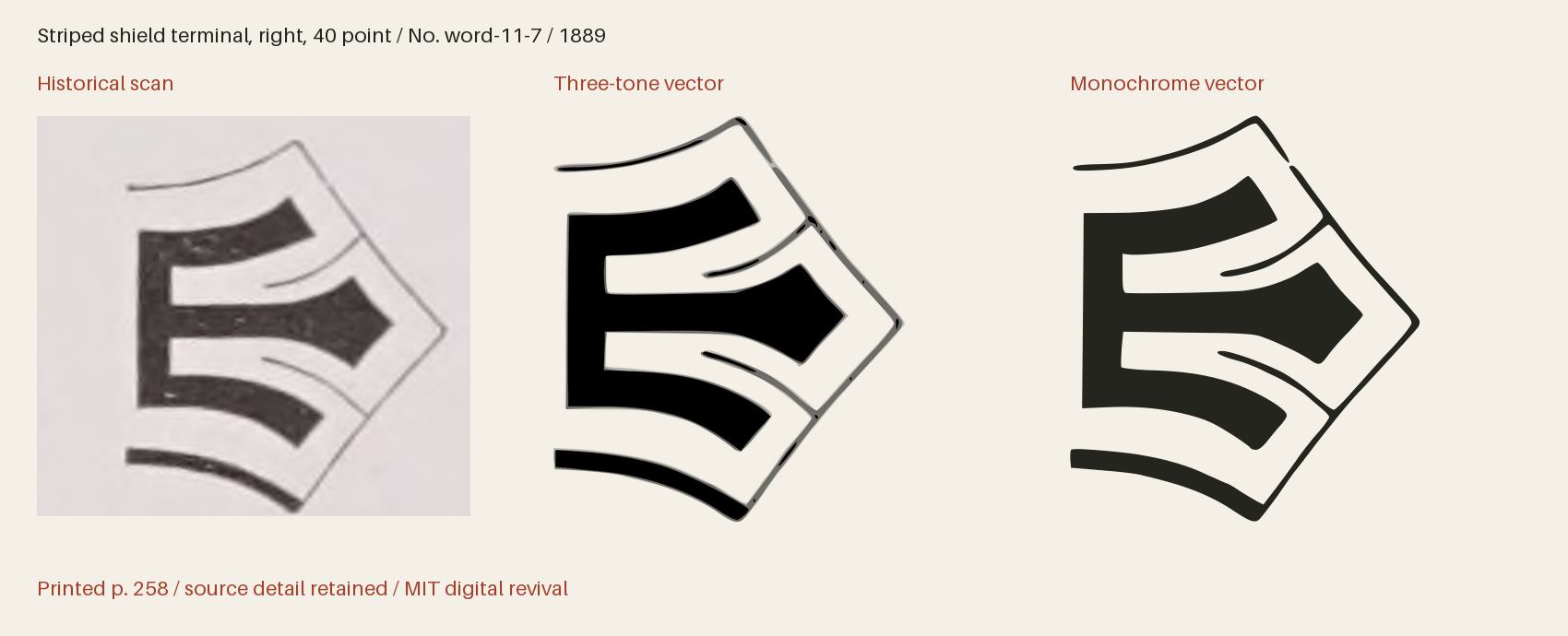 Historical scan beside the three-tone and monochrome vector revivals