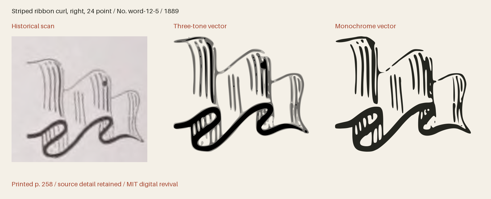 Historical scan beside the three-tone and monochrome vector revivals