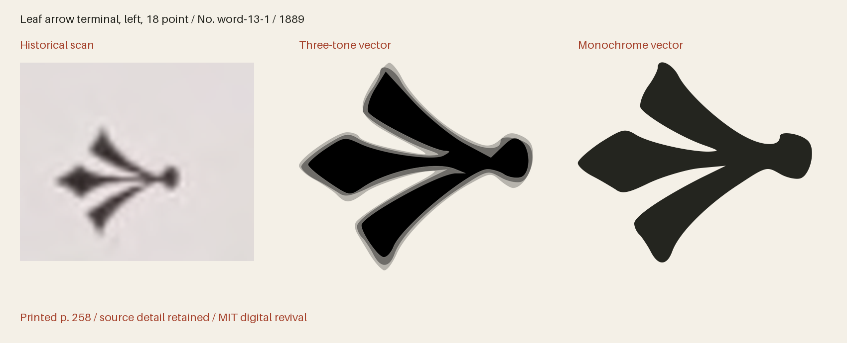Historical scan beside the three-tone and monochrome vector revivals