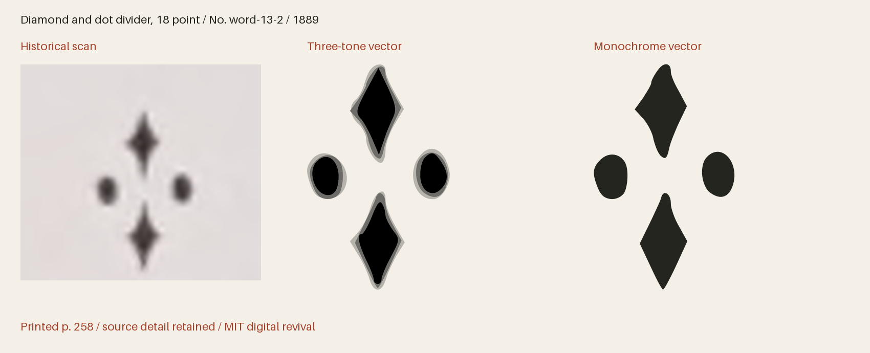 Historical scan beside the three-tone and monochrome vector revivals