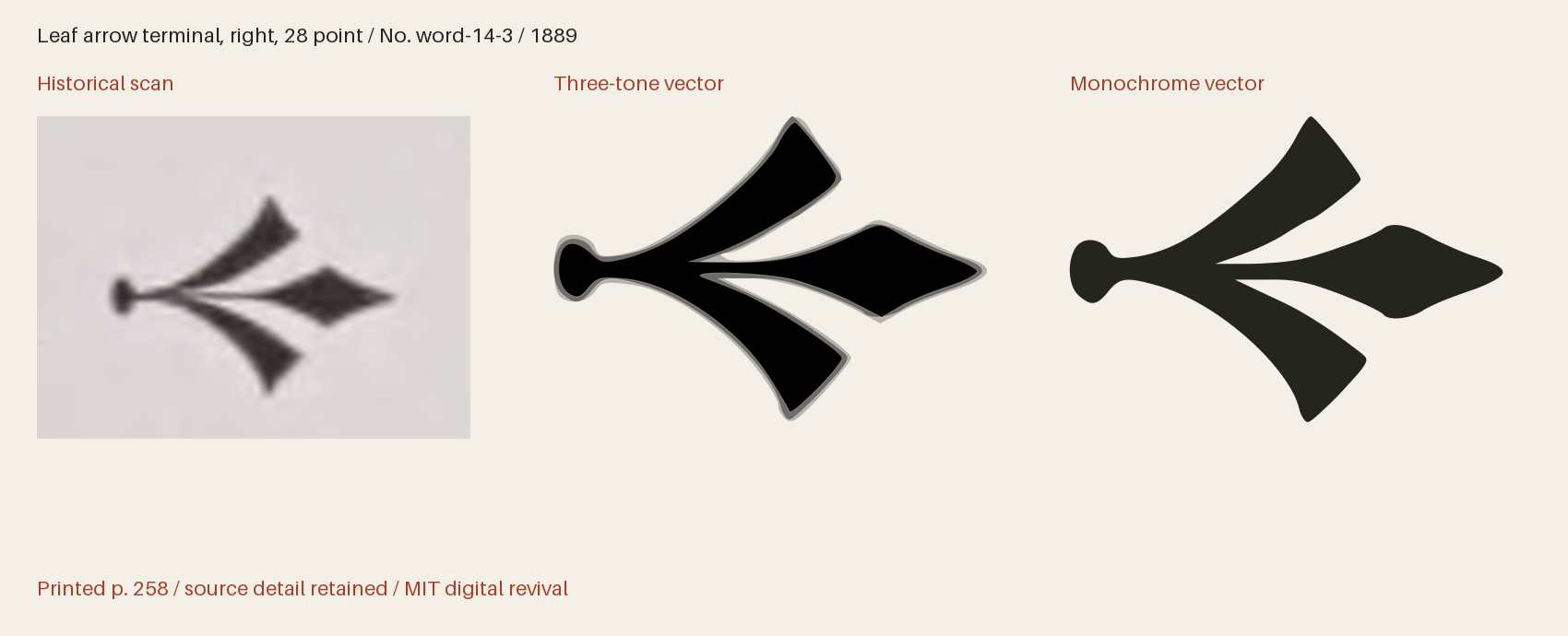 Historical scan beside the three-tone and monochrome vector revivals