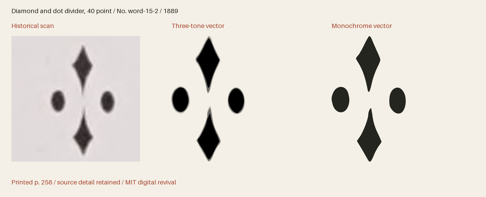 Historical scan beside the three-tone and monochrome vector revivals