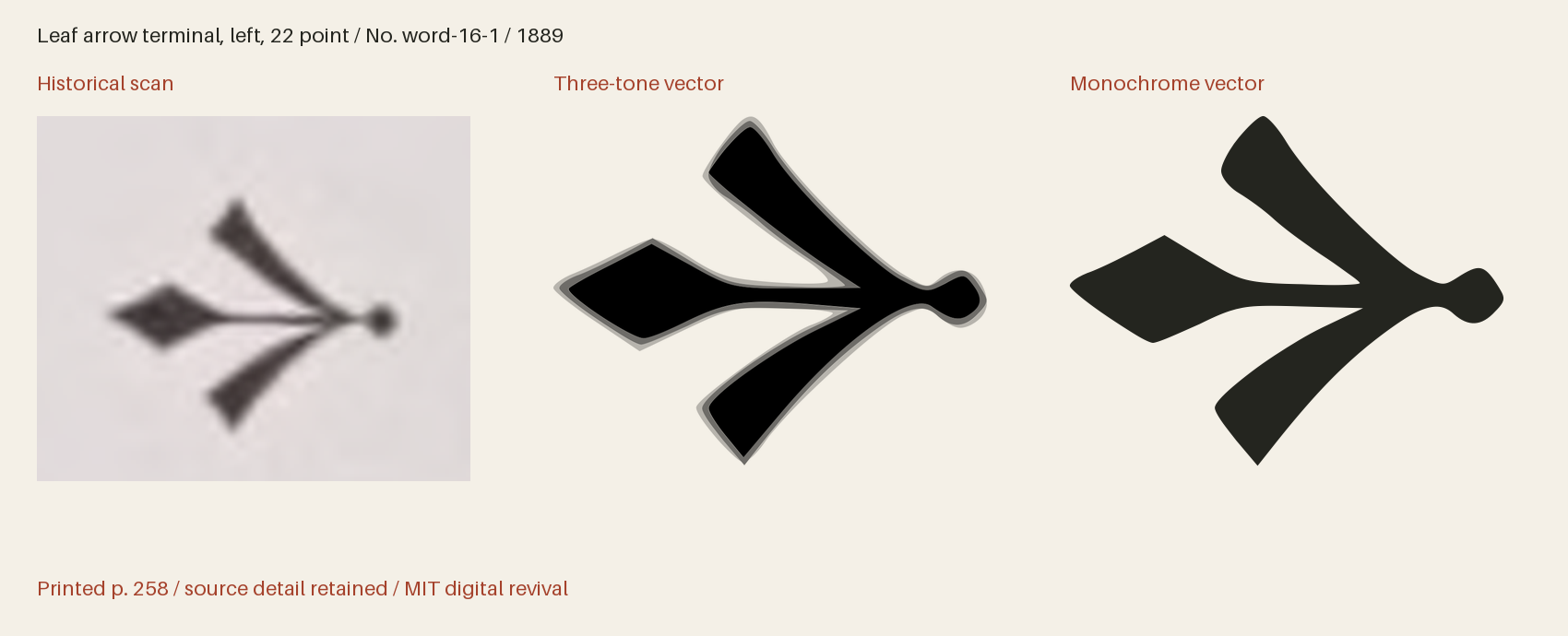 Historical scan beside the three-tone and monochrome vector revivals