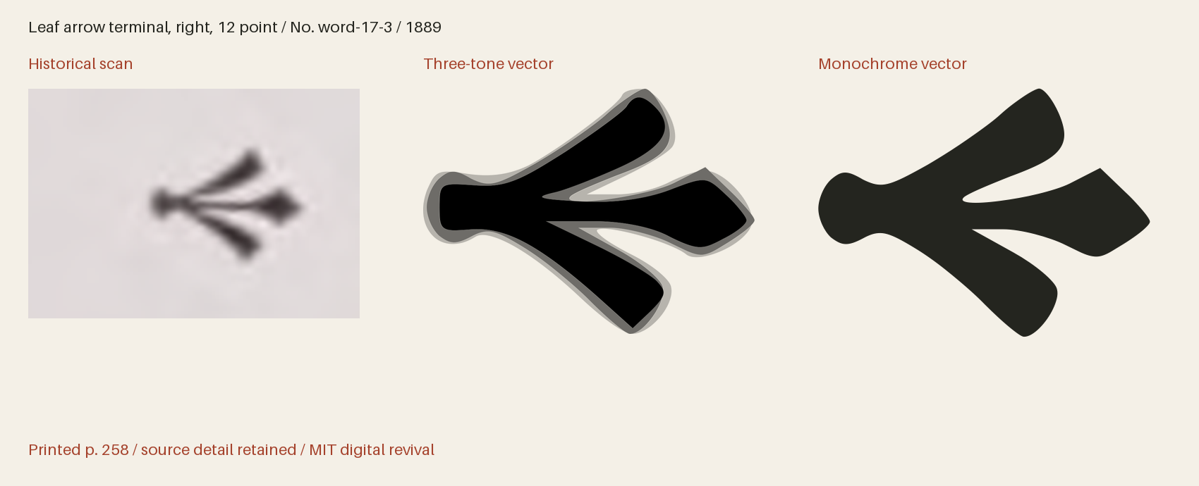 Historical scan beside the three-tone and monochrome vector revivals