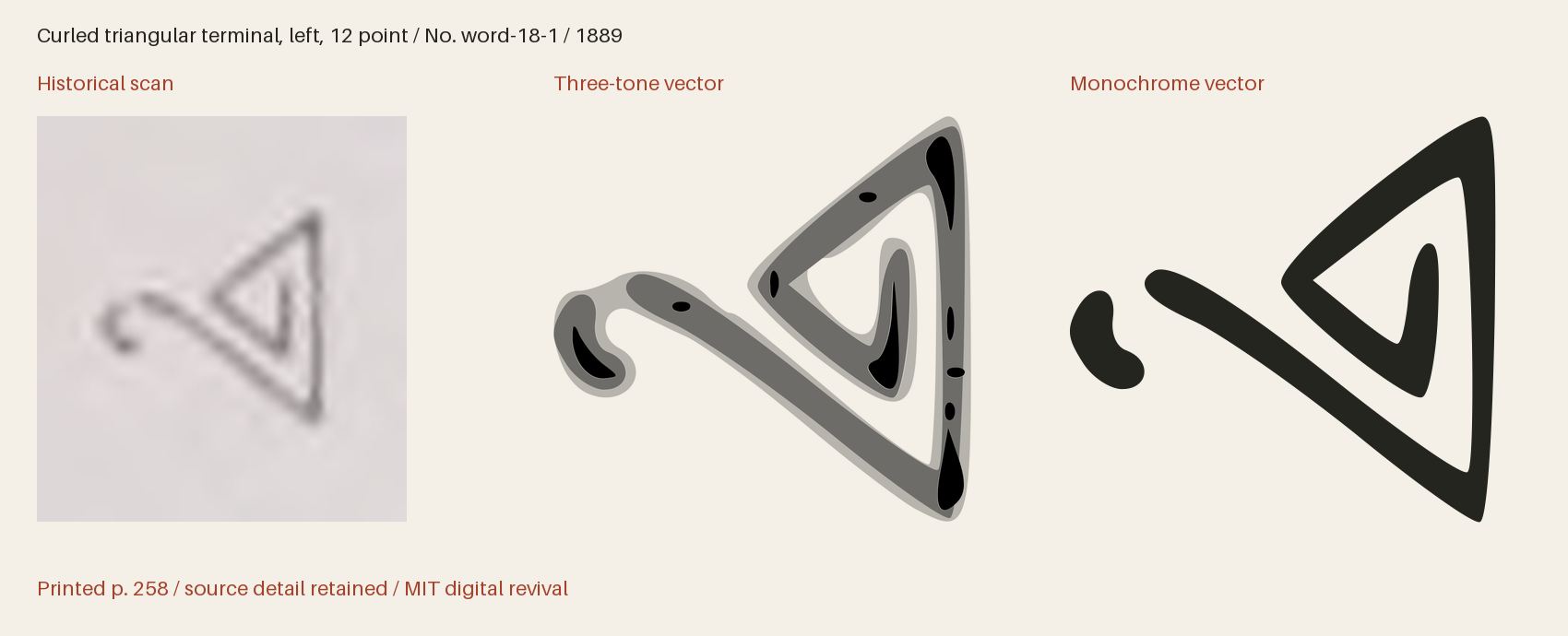 Historical scan beside the three-tone and monochrome vector revivals
