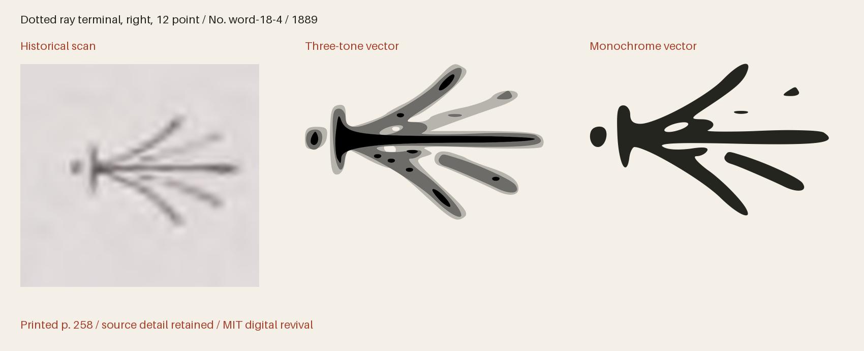 Historical scan beside the three-tone and monochrome vector revivals