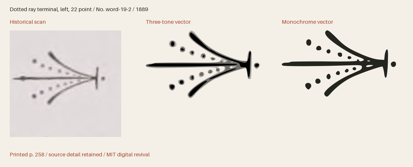 Historical scan beside the three-tone and monochrome vector revivals