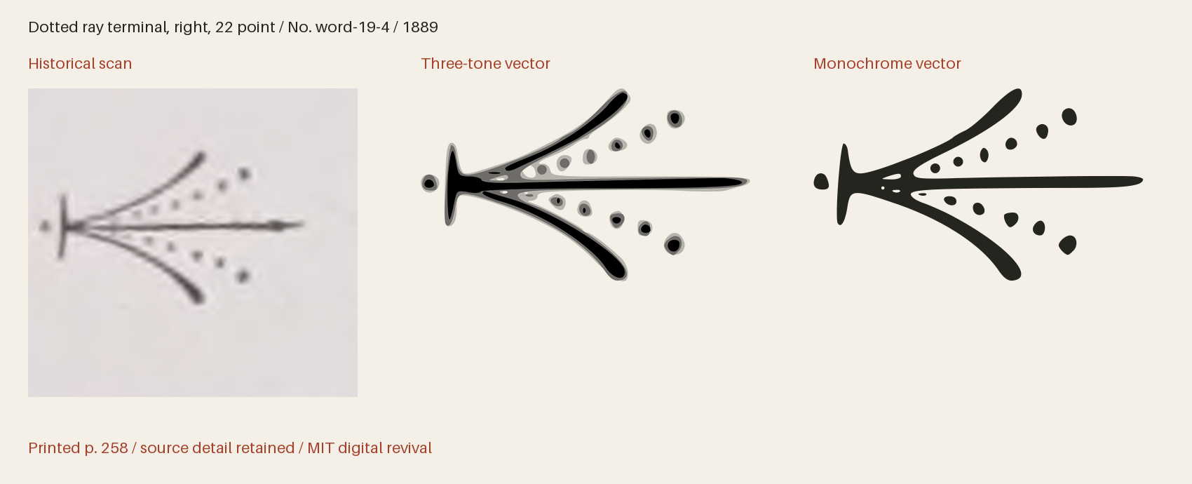 Historical scan beside the three-tone and monochrome vector revivals