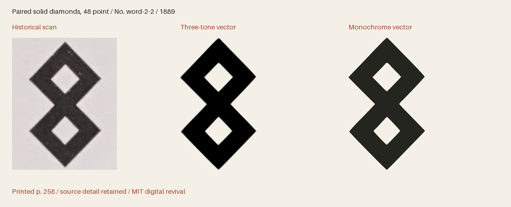 Historical scan beside the three-tone and monochrome vector revivals