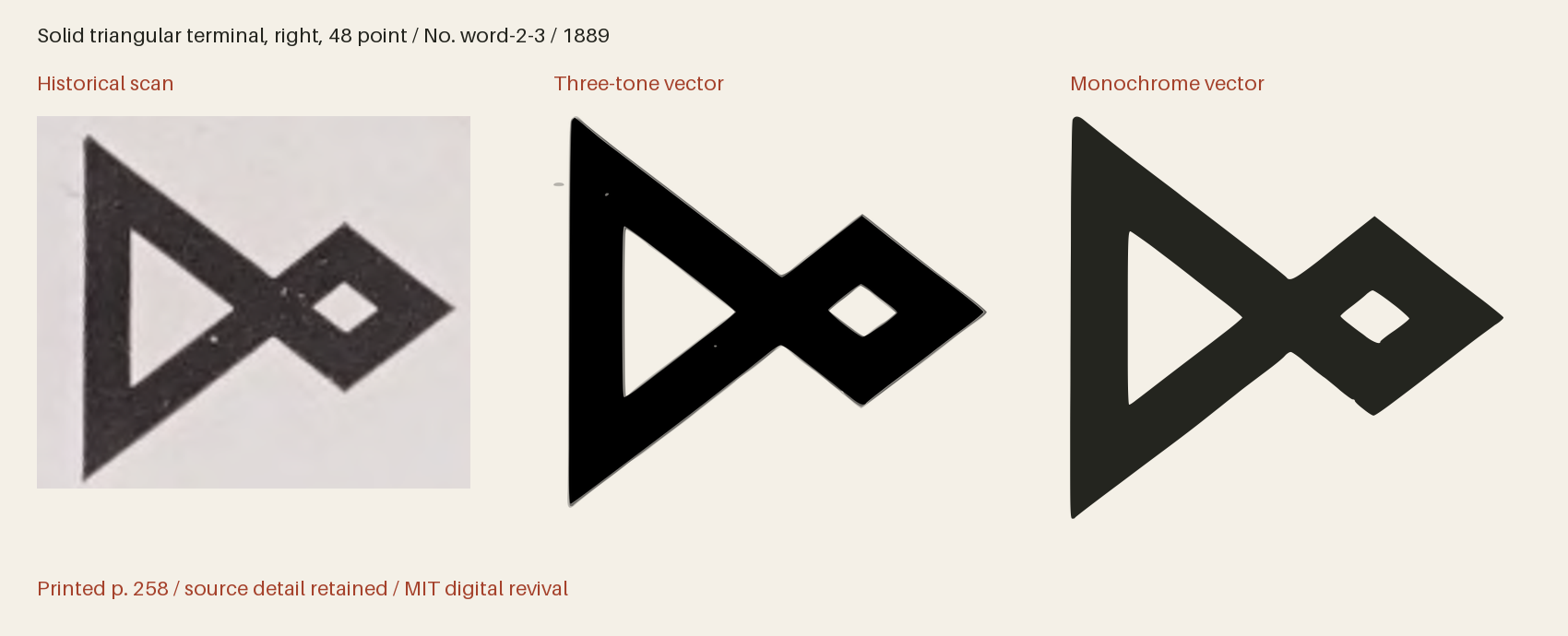 Historical scan beside the three-tone and monochrome vector revivals