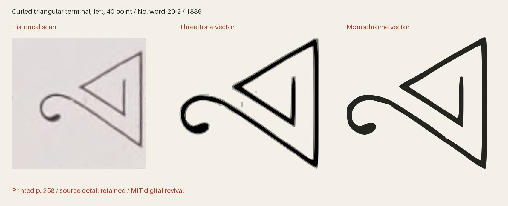 Historical scan beside the three-tone and monochrome vector revivals